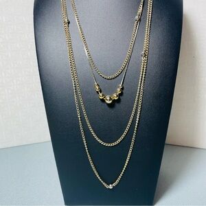 Two Gold Tone Necklace Stack